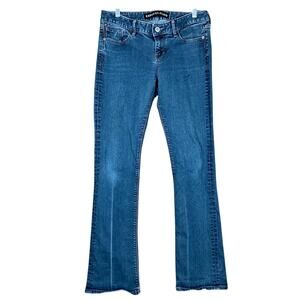 Express Womens Jeans Blue Denim Mid Rise Barely Boot Casual Stretch 8 R